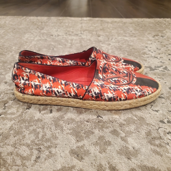 Louis Vuitton Red/Black Canvas Postcard Espadrille Flats 37.5 - Picture 5 of 7